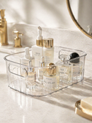 Kit Organizador Transparente Multiuso com Alça | Caixa Organizadora para Banheiro, Cozinha, Closet e Lavanderia