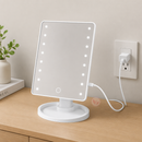 Espelho de Maquiagem com LED Touch Screen e Rotação 360° | Iluminação Profissional para Maquiagem