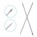 Kit Extrator de Cravos e Espinhas 4 Peças Profissional Aço Inox Removedor de Acne Limpeza de Pele c