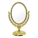 Espelho De Mesa Princesa Maquiagem Dupla Face Zoom Dourado Oval 20 cm