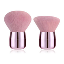 Kit 2 Peças Pincel De Maquiagem Facial Pó Blush Base Rosa Kabuki