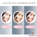Espelho De Maquiagem Mesa Inteligente Com Luz LED USB Portátil Dobrável Ajustável Touch Oval