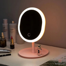 Espelho De Maquiagem Mesa Inteligente Com Luz LED USB Portátil Dobrável Ajustável Touch Oval