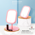 Espelho De Maquiagem Mesa Inteligente Com Luz LED USB Portátil Dobrável Ajustável Touch Oval