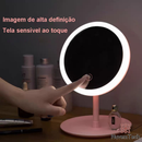 Espelho De Maquiagem Mesa Inteligente Com Luz LED USB Portátil Dobrável Ajustável Touch Oval