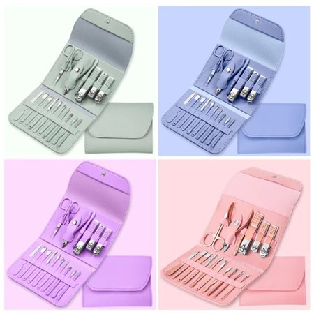 KIT 16 Pçs/Set Professional Aço Inoxidável Cutícula Nippers Cortador De Unhas Ferramentas