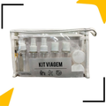 Kit 10 ou 9 Frascos para Viagem Higiene Bolsa Organizadora Transparente Perfume Shampoo Multiuso