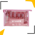 Kit 10 ou 9 Frascos para Viagem Higiene Bolsa Organizadora Transparente Perfume Shampoo Multiuso