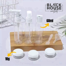Kit 10 ou 9 Frascos para Viagem Higiene Bolsa Organizadora Transparente Perfume Shampoo Multiuso