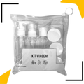 Kit 10 ou 9 Frascos para Viagem Higiene Bolsa Organizadora Transparente Perfume Shampoo Multiuso