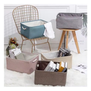 Cesto Organizador de Linho Dobrável Decorativo Easy Decor Multiuso com Alças de Algodão | 30x20x13cm