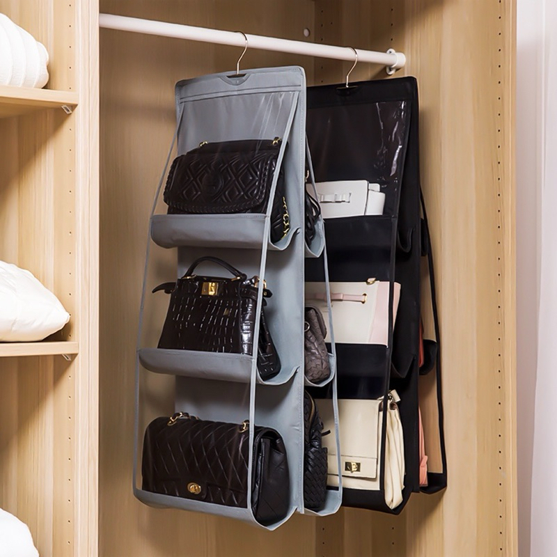 Organizador multifuncional de bolsas para pendurar no guarda-roupa