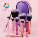 ANA1108 Kit 10 mini pincéis para Maquiagem com estojo bolsa para viagem