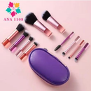Kit 10 mini pincéis para Maquiagem com estojo bolsa para viagem