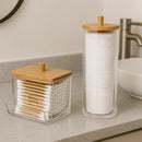 Kit Organizador Premium para Banheiro em Acrílico e Bambu