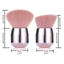 Kit 2 Peças Pincel De Maquiagem Facial Pó Blush Base Rosa Kabuki