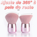 Kit 2 Peças Pincel De Maquiagem Facial Pó Blush Base Rosa Kabuki