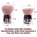 Kit 2 Peças Pincel De Maquiagem Facial Pó Blush Base Rosa Kabuki