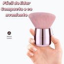 Kit 2 Peças Pincel De Maquiagem Facial Pó Blush Base Rosa Kabuki
