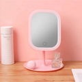 Espelho De Maquiagem Mesa Inteligente Com Luz LED USB Portátil Dobrável Ajustável Touch Oval