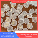 Conjunto de 50 Organizadores Transparentes - Caixas Plásticas Quadradas para Acessórios