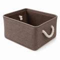 Cesto Organizador de Linho Dobrável Decorativo Easy Decor Multiuso com Alças de Algodão | 30x20x13cm