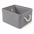 Cesto Organizador de Linho Dobrável Decorativo Easy Decor Multiuso com Alças de Algodão | 30x20x13cm