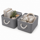 Cesto Organizador de Linho Dobrável Decorativo Easy Decor Multiuso com Alças de Algodão | 30x20x13cm
