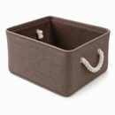 Cesto Organizador de Linho Dobrável Decorativo Easy Decor Multiuso com Alças de Algodão | 30x20x13cm