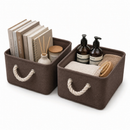 Cesto Organizador de Linho Dobrável Decorativo Easy Decor Multiuso com Alças de Algodão | 30x20x13cm