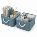 Cesto Organizador de Linho Dobrável Decorativo Easy Decor Multiuso com Alças de Algodão | 30x20x13cm