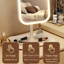 Espelho de Maquiagem LED, Espelho de Toucador Recarregável com Luzes, 3 Modos de Iluminação