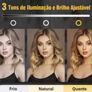 Espelho de Maquiagem LED, Espelho de Toucador Recarregável com Luzes, 3 Modos de Iluminação