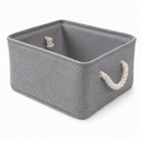 Cesto Organizador de Linho Dobrável Decorativo Easy Decor Multiuso com Alças de Algodão | 30x20x13cm