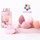 ANA 1108 Conjunto De 14 Peças Esponja De Maquiagem E Sopro De Dedo Com Frasco De Armazenamento,Uso Úmido Seco