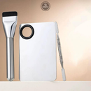 Paleta de Mistura para Maquiagem, Base Líquida, Corretivo, Bandeja de Mistura Profissional de Aço Inoxidável com Espátula，Kit Placa e espátula para maquiagem