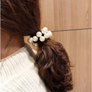 ANA1108 KIT 24 unidades Elástico de cabelo Com Pérolas branco/preto acessorios xuxinha para cabelo Rabico de cabelo