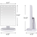 Espelho De Mesa Maquiagem Com 16 Leds Rotação Quadrado Touch Screen