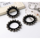ANA1108 KIT 24 unidades Elástico de cabelo Com Pérolas branco/preto acessorios xuxinha para cabelo Rabico de cabelo