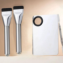 Paleta de Mistura para Maquiagem, Base Líquida, Corretivo, Bandeja de Mistura Profissional de Aço Inoxidável com Espátula，Kit Placa e espátula para maquiagem
