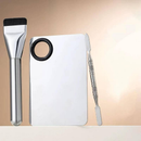 Paleta de Mistura para Maquiagem, Base Líquida, Corretivo, Bandeja de Mistura Profissional de Aço Inoxidável com Espátula，Kit Placa e espátula para maquiagem