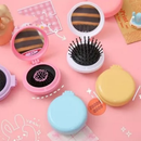 ANA1108 KIT Mini Escova de Cabelo Dobrável Com Espelho-Portátil e Perfeita Para Bolsa