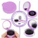 ANA1108 KIT Mini Escova de Cabelo Dobrável Com Espelho-Portátil e Perfeita Para Bolsa
