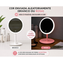 Espelho de Mesa Maquiagem LED 24 Leds Touch Recarregável USB 3 Tons Luz Camarim
