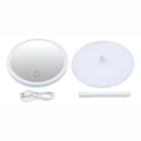 Espelho de Mesa Maquiagem LED 24 Leds Touch Recarregável USB 3 Tons Luz Camarim