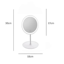 Espelho de Mesa Maquiagem LED 24 Leds Touch Recarregável USB 3 Tons Luz Camarim
