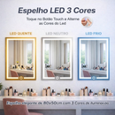 Espelho LED Premium para Penteadeira e Maquiagem | Luz Inteligente 80x50