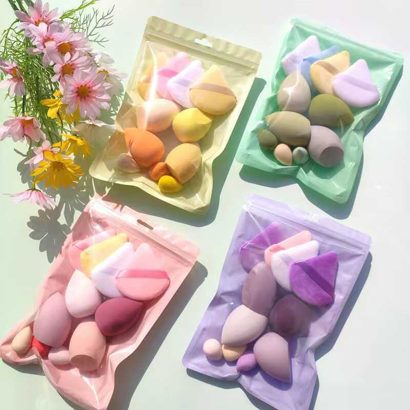 Kit 11 unidades Esponja Triangular Para Pó De Veludo Maquiagem
