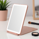 Espelho de Maquiagem Portátil com Luz LED – Dobrável e Compacto