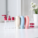 Conjunto Portátil de Viagem P/Cosméticos e Higiene–Frascos Potes e Bolsa Organizadora